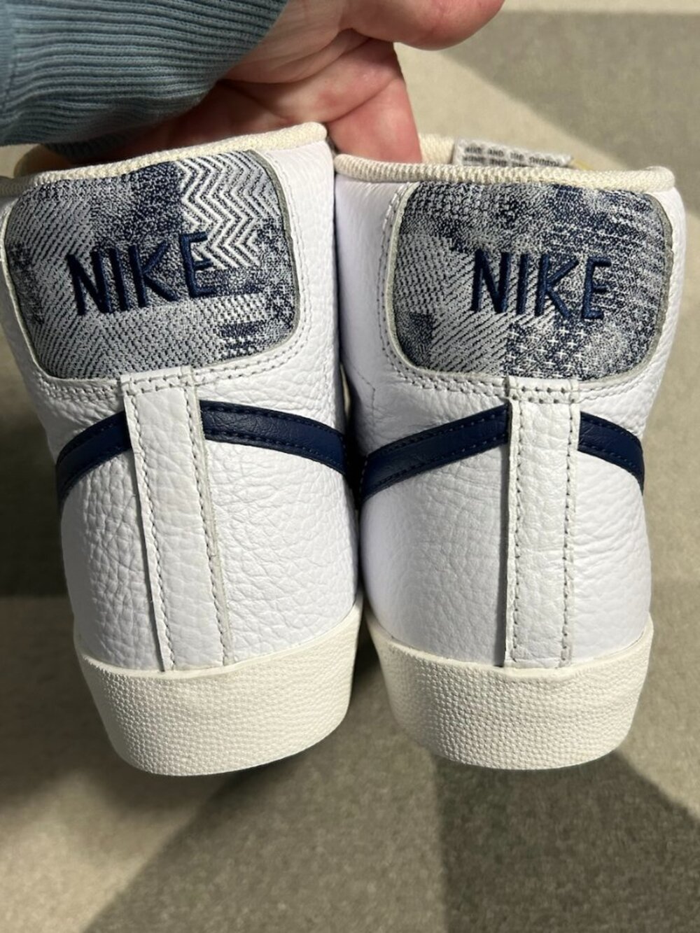 Nike Blazer Mid '77 "Washed Denim" EUC White/Navy/Cream Sneakers Men's Size 6 - Picture 10 of 16